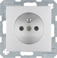Berker Steckdose aluminium mit Erdungsstift 6765761404