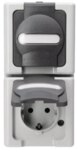 Kopp 131456008 Schutzkontsteckd AP-FR 2-fach senk.16A IP44 Blueelectric grau