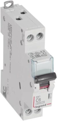 Legrand 407738 DX3 LS-Schalter C 6A 1-polig+N 6kA 230VAC 1TE