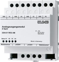 Bild vom Produkt: Jung Analogausgangsmodul 4-f. REG Gehäuse 4TE 2204.01 REG AM