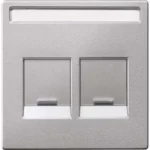 Merten Zentralplatte 2 fach alu für Mod Jack Schr feld MEG4564-0460
