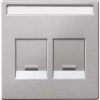 Merten Zentralplatte 2 fach alu f.Mod.Jack Schr.feld MEG4564-0460