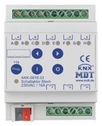 MDT Technologies Schaltaktor AKK 8-fach 4TE Reiheneinbaugerät, 16A, 230VAC, AKK-0816.03