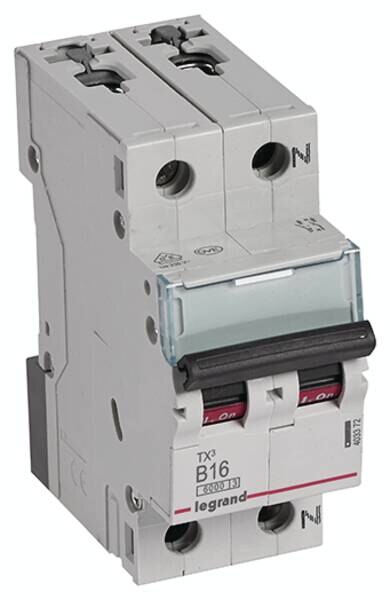 Legrand 403372 TX3 LS-Schalter B 16A 1-polig+N 6kA 230VAC 2TE