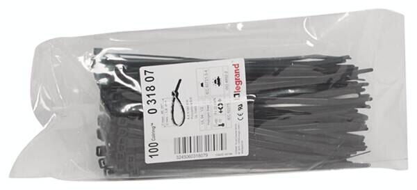 Legrand Legrand 031807 Kabelbinder Colring schwarz innenverzahnt 4,6x180mm UV-best.