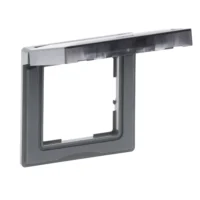Legrand 765244 SEANO 1-fach Rahmen mit Klappdeckel IP44 in Farbausführung Al