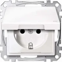 Merten SCHUKO-Steckdose polar weiß Klappdeckel IP44 MEG2314-0319