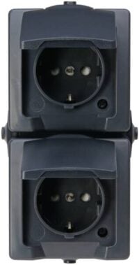 Kopp 136915009 NAUTIC senke 2-fach Schutzkontakt Steckdose mit Klappdeckel