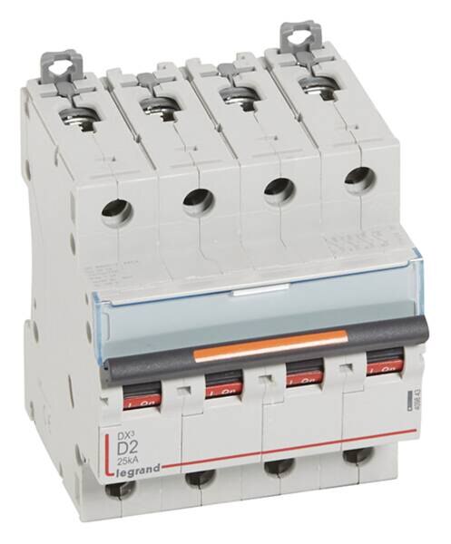 Legrand Legrand 409843 DX3 LS-Schalter D 2A 4-polig 25kA 400VAC 4TE