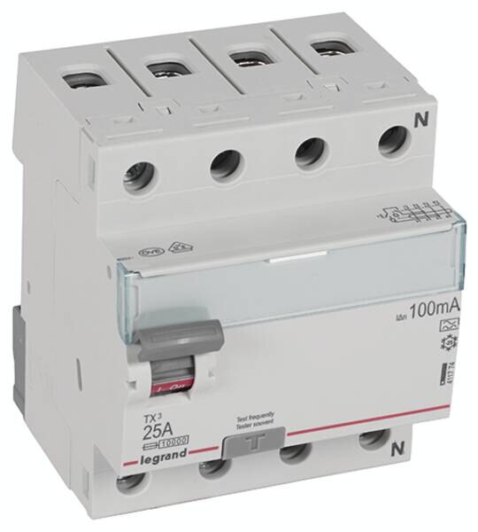 Legrand Legrand 411774 TX3 Fi-Schalter 25A 4-polig 100mA Typ A 400VAC 4TE