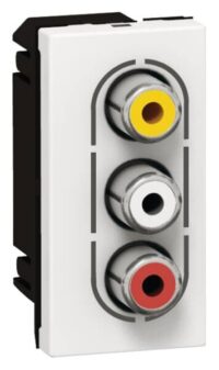 Legrand 078754 RCA rot/weiß/gb 1-modulig Mosaic ultaweiß