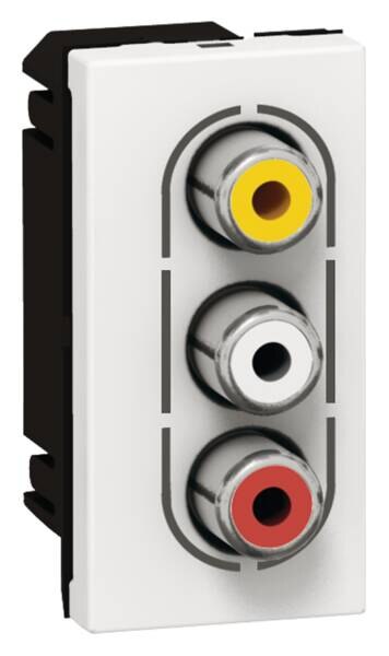 Legrand Legrand 078754 RCA rot/weiß/gb 1-modulig Mosaic ultaweiß