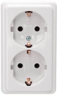 Kopp 120101001 Schuko-Steckdose 2-fach geschraubt weiß