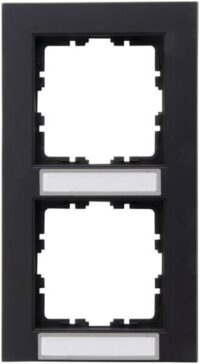 Kopp 402615028 Abdeckrahmen HK07 2-fach senkrecht Inst Schriftfeld anthrazit