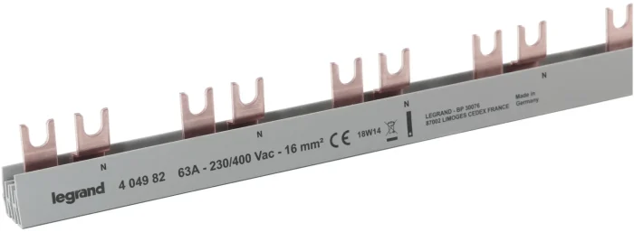 Legrand 404982 Gabelkammschiene 2-polig 1m 16qmm 1-phasig+N f.19AFDD Fi/LS – Bild 1