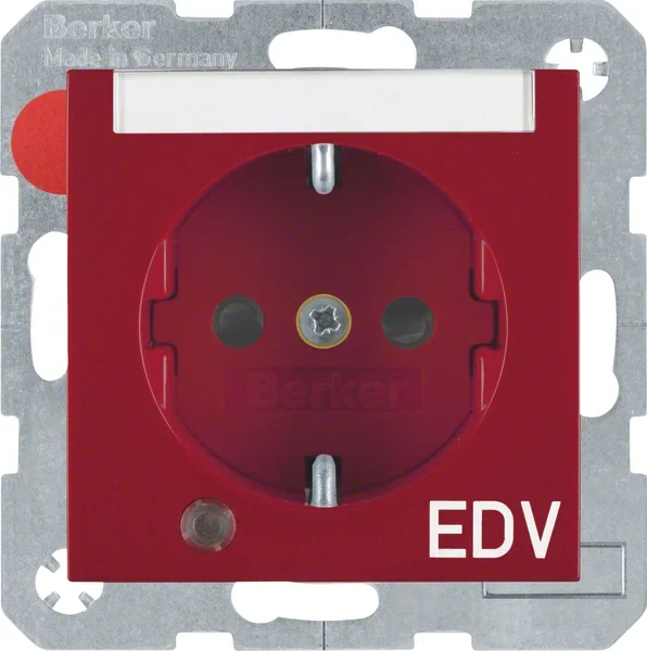 Berker Berker SCHUKO-Steckdose rt/gl Kontroll-LED 41108915