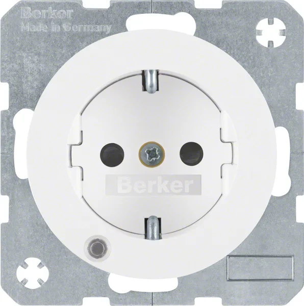 Berker Berker SCHUKO-Steckdose pows/gl Kontroll-LED 41102089