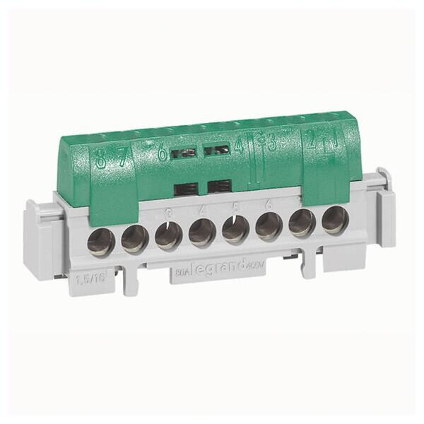 Legrand Legrand 004836 Klemmenleiste grün 1x6-25qmm 21x1,5-16qmm Länge:176mm