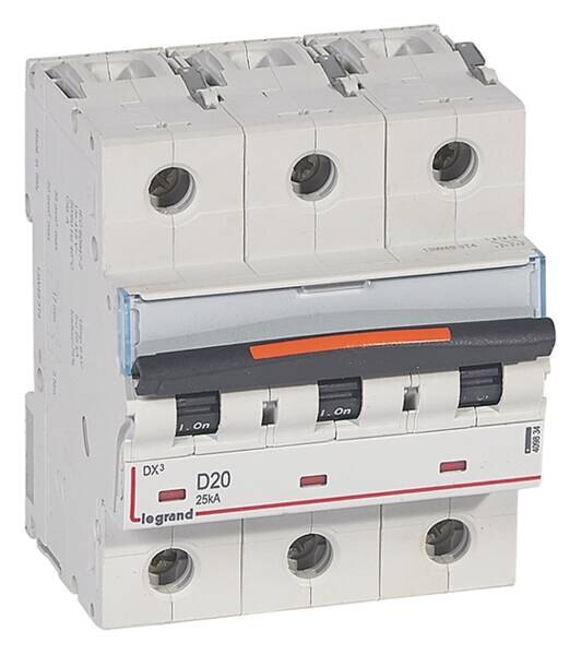 Legrand Legrand 409834 DX3 LS-Schalter D 20A 3-polig 25kA 400VAC 2TE