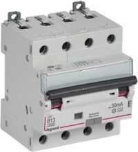 Legrand 411356 DX3 Fi/LS-Schalter B 13A 4-polig 6kA 30mA Typ A 400VAC 4TE