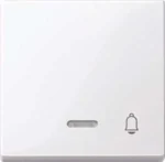 Merten Wippe Kontr Fenster alpinweiß/gl Aufdruck Klingel 435825