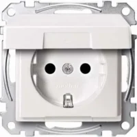 Merten SCHUKO-Steckdose polar weiß Klappdeckel MEG2310-0619