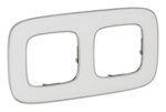 Legrand 754422 Rahmen 2-fach Valena Allure Weiß Mirror Kunststoff Glasoptik