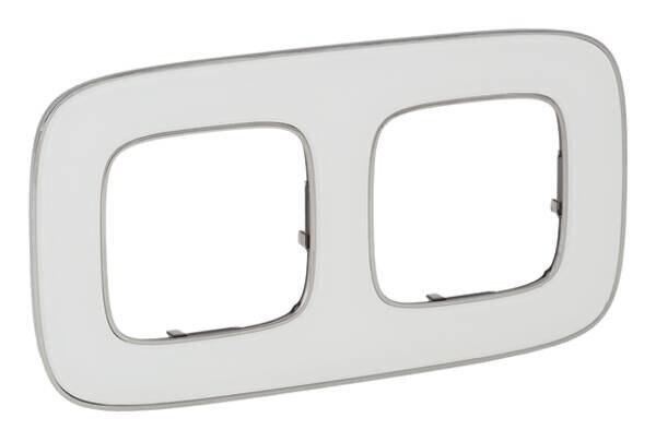Legrand 754422 Rahmen 2-fach Valena Allure Weiß Mirror Kunststoff Glasoptik
