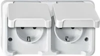 Merten SCHUKO-Doppel-Steckdose lichtgrau, mit BRS MEG2320-8029