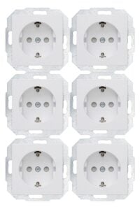 Kopp 943032056 ATHENIS-Profi-Pack:6x Schutzkontakt-Steckdosen, erhöhter Berühr