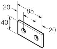 Legrand SB507 Flachverbinder 2-Loch 85x40 tauchfeuerverzinkt