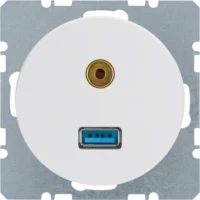 Berker USB/3,5mm Audio Steckdose pows/gl 3315392089