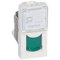 Legrand 076526 Datendose 1xRJ45 Kategorie6A UTP 2-modulig ultraweiß/grün