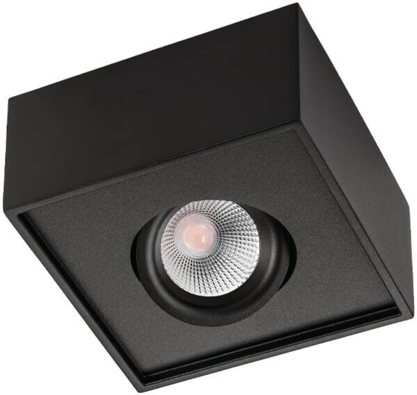 SG LEUCHTEN LED-Deckenanbauleuchte 7W schwarz Cube Lux 902545 2700K 470lm Konverter