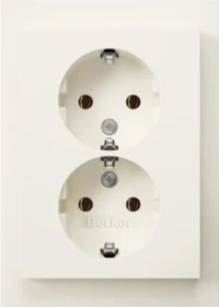 Berker Doppelsteckdose SCHUKO K.1 polarweiß glänz. 47747009