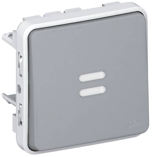 Legrand Legrand 069513 Wippschalter Aus-/Wechsel beleuchtet Feuchtraum modular Plexo55 grau