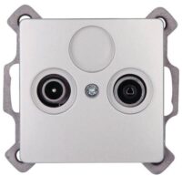 Kopp 921320081 Antennensteckdose 2-fach TV RF für Kabelfernsehen Paris silber