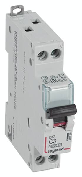 Legrand 407736 DX3 LS-Schalter C 3A 1-polig+N 6kA 230VAC 1TE