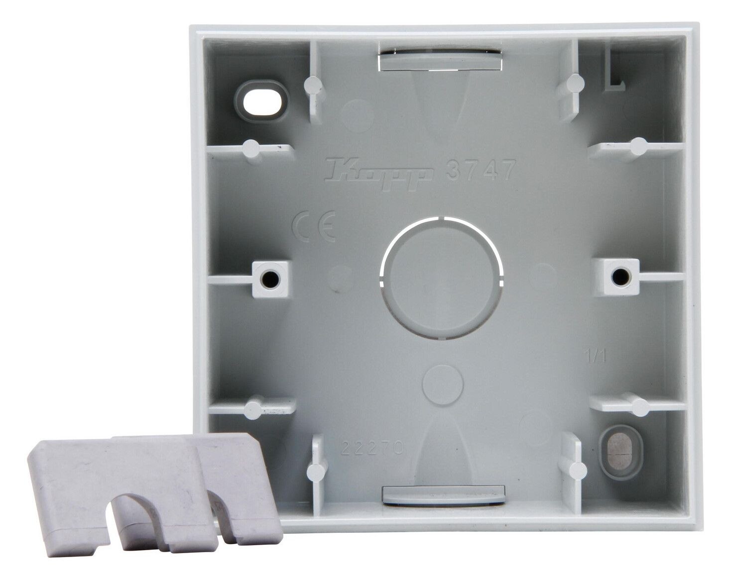 Kopp Kopp 374734008 HK07-1-fach APgehäuse Farbe:grau matt