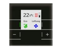 MDT Raumtemperaturregler Unterputz KNX schwarz glänzend Bedienelement SCN-RTRGS.02S