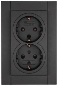 Kopp 929515083Schutzkontaktsteckdose 2-fachKS D 60mm 16A Athenis anthrazit
