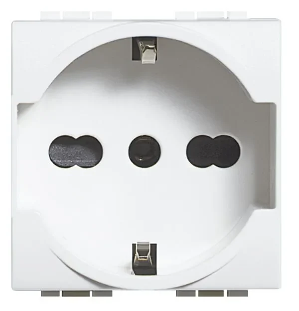 Legrand BTicino N4140/16 Steckdose ital. 19/26mm mit erhöht Berührungsschutz 2M Weiß