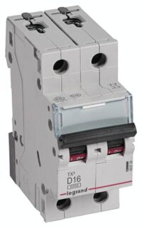 Legrand 403738 TX3 LS-Schalter D 16A 2-polig 6kA 400VAC 2TE