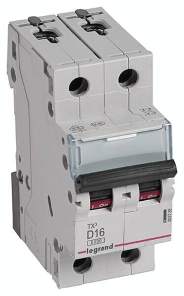 Legrand Legrand 403738 TX3 LS-Schalter D 16A 2-polig 6kA 400VAC 2TE