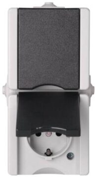 Kopp 947556008 Schutzkontsteckd AP-FR 2-fach senk KS 16A 250V Aquatop hg/dg
