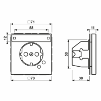 Jung SCHUKO-Steckdose 16A 250V alu AL 2521 NAUF