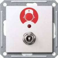 Merten Ruftaster pws/gl mit Sys.Steckdose MEG4847-0319