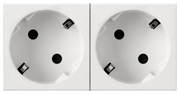 Legrand Legrand 077252 Schuko Steckdose 45° 2-fach 4-modulig Mosaic weiß