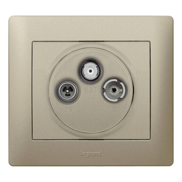 Legrand Legrand 771473 Abdeckung Antennen- Steckdose 3-Loch TV-R-SAT Galea titanium