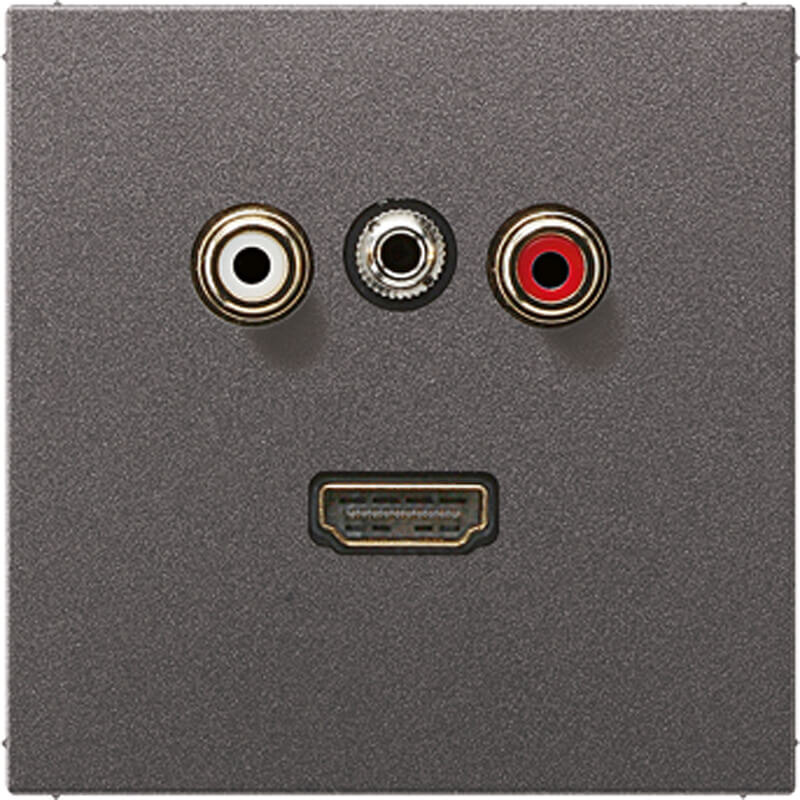 Jung Jung Multimedia-Anschluss anthrazit Cinch/Klinke3,5/HDMI MA AL 1082 AN